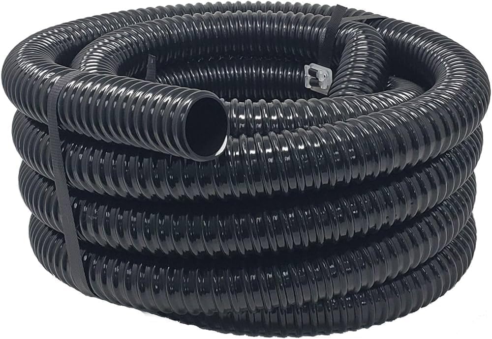 Sealproof Kinkproof 1-1/4 Dia Pond Tubing, Waterfall Pump & Aquarium Hose, 1-1/4-Inch ID, 20 FT, Black, Corrugated, Made in USA-VerdiqueGarden