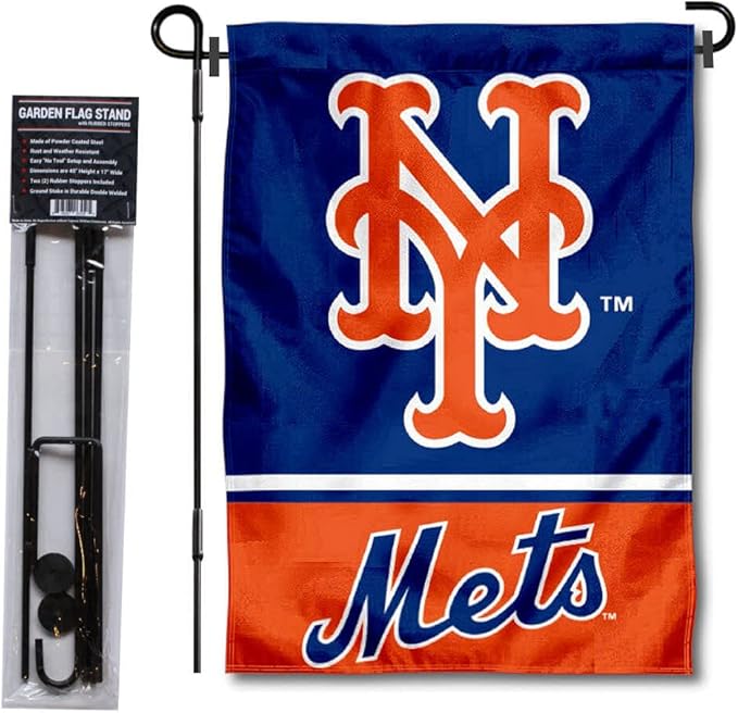 WinCraft New York Mets Garden Flag with Stand Holder-VerdiqueGarden