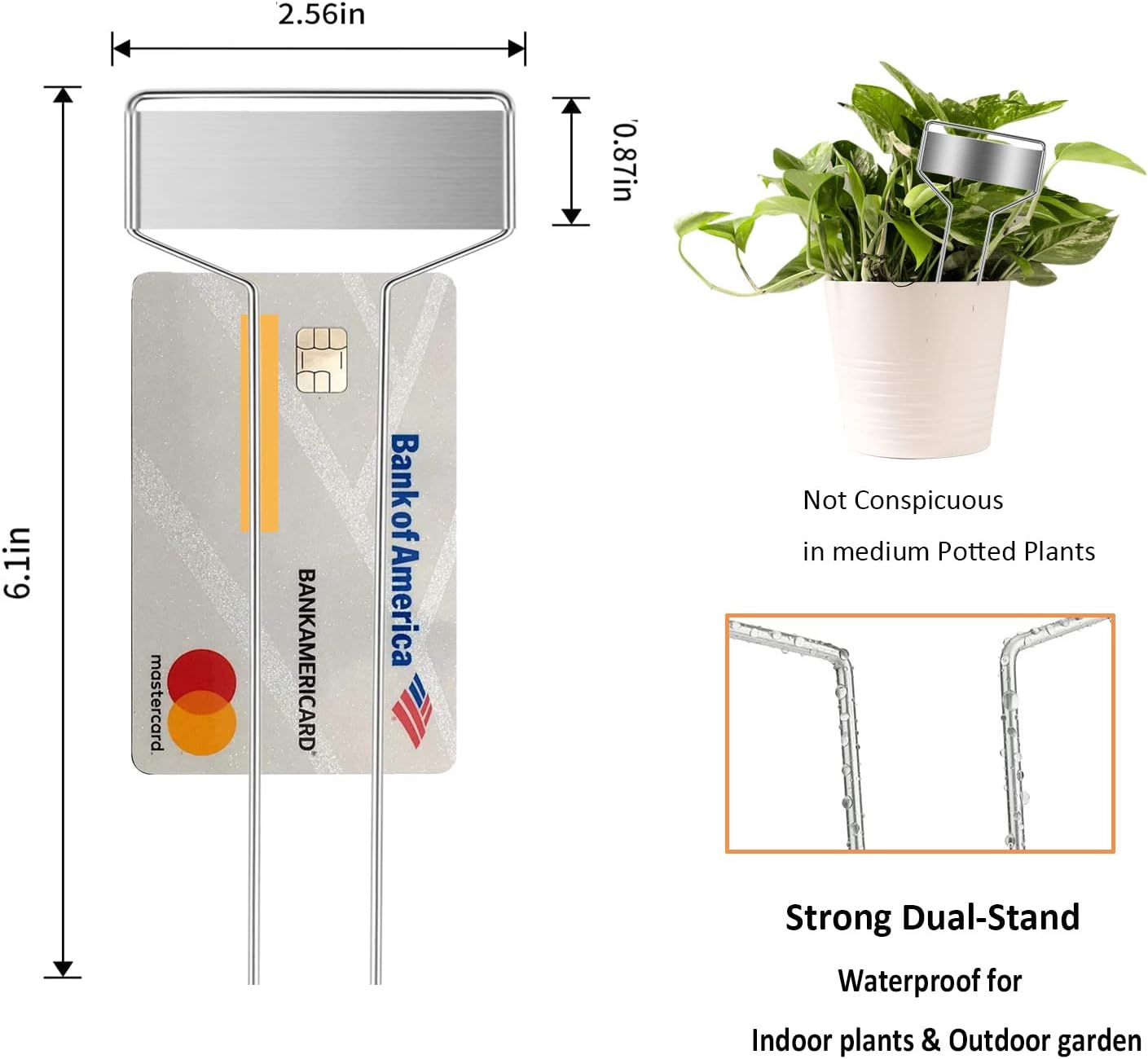 30pcs Plant Labels Plant Markers for Outdoor Plants 6inch Plant Labels for Seedlings Outdoor Garden Waterproof Plant Tags and Labels for Flower Vegetable Herbs Greenhouse (6 in, Silver)-VerdiqueGarden