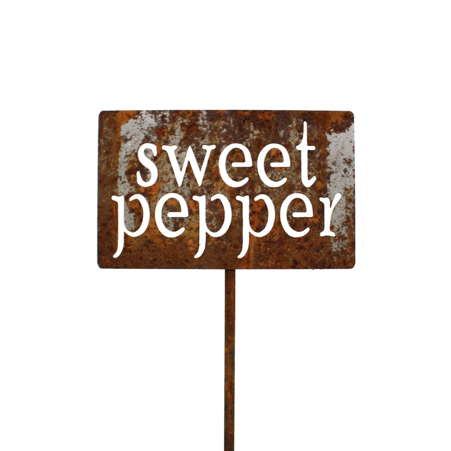 Classic Metal Garden Markers 19 Inches Tall (sweet pepper, Naturally Rusted)-VerdiqueGarden
