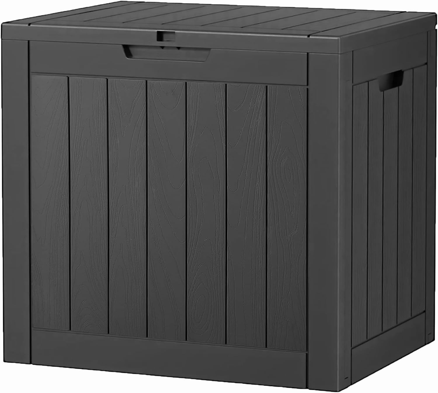 32 Gallon Deck Box Lockable Resin Indoor Outdoor Storage Box waterproof Outdoor Container for Patio Furniture, Pool Accessories, Cushions, Garden Tools, Sports Equipment-VerdiqueGarden