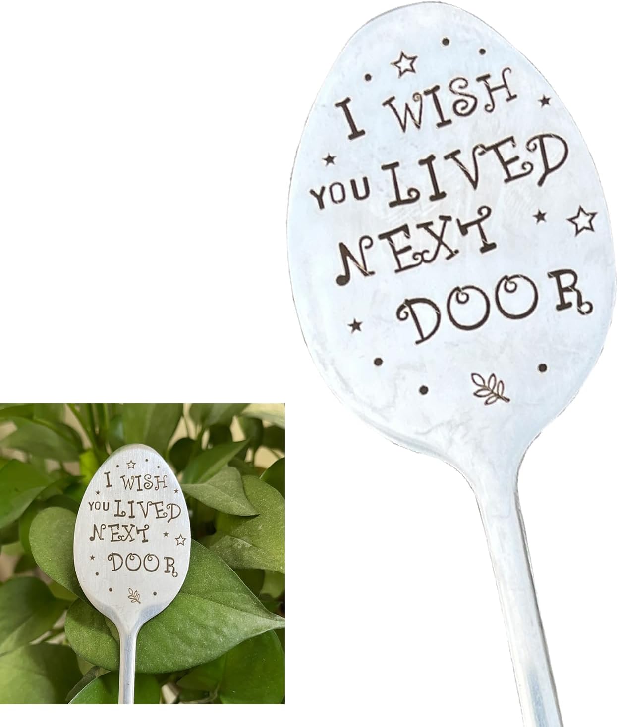 Garden Friendship Gift for Women Gardeners, Plant Marker Stake Label Sign Tag, Gardening Gifts for Woman Lovers, Metal Garden Decoration (Live Next Door)-VerdiqueGarden
