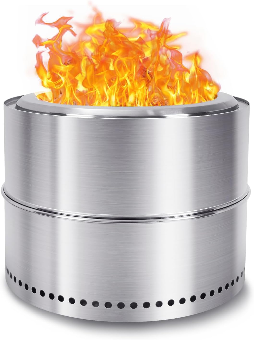 HGD 16 inch Smokeless Firepit, Stainless Steel Fire Pits, Smokeless Fire Pit for Outside with Carry Bag for Camping Backyard Patio Garden Picnic-VerdiqueGarden