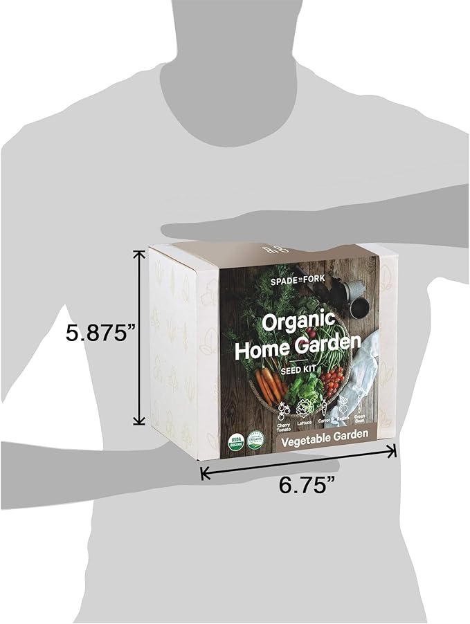 Organic Indoor Vegetable Garden Starter Kit - Made in USA - Certified USDA Organic - 5 Seed Types Cherry Tomato, Lettuce, Carrot, Radish, Green Bean | Indoor Plant Seeds, Indoor Garden Kit, Plant Kit-VerdiqueGarden