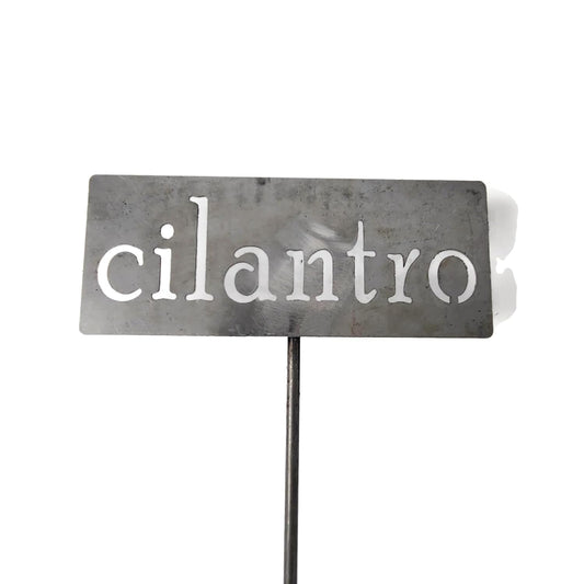 Classic Metal Garden Markers 19 Inches Tall (cilantro, Raw, Unfinished Steel (will rust with time))-VerdiqueGarden