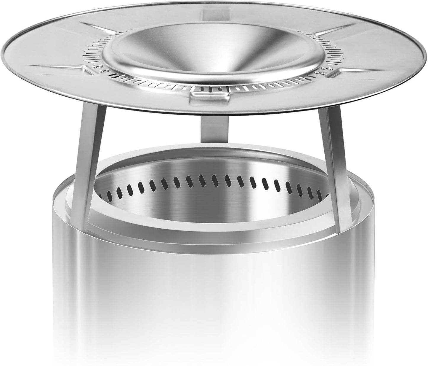 HGD Firepit Heat Deflector for 19.5" Solo Stove Bonfire - Portable 304 Stainless Steel Heat Diffuser Captures & Redirects Warmth, Detachable Firepit Camping Accessory-VerdiqueGarden