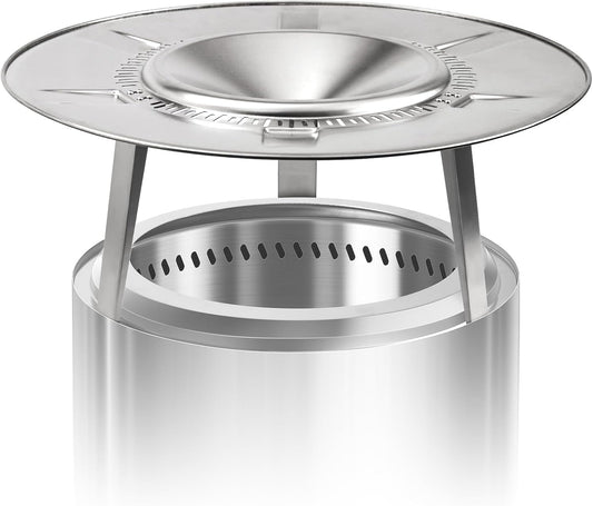 HGD Firepit Heat Deflector for 19.5" Solo Stove Bonfire - Portable 304 Stainless Steel Heat Diffuser Captures & Redirects Warmth, Detachable Firepit Camping Accessory-VerdiqueGarden