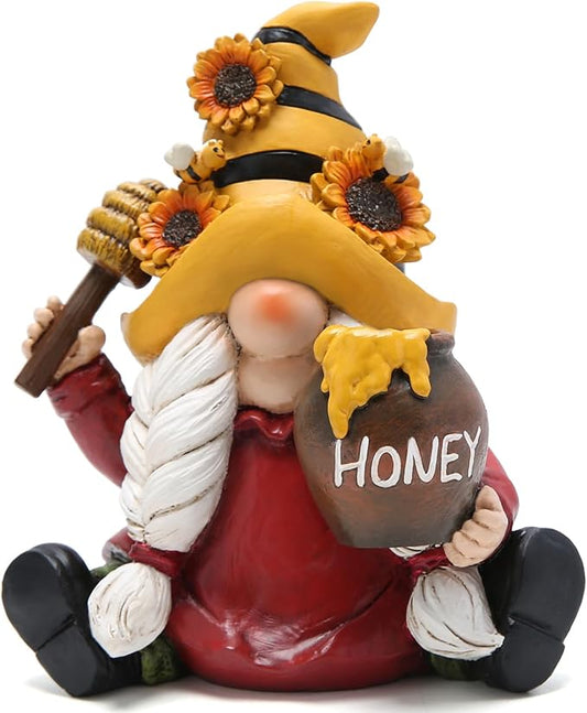 Hodao Bumble Bee Spring Gnome Decorations Honey Bee Gnomes Ornaments World Bee Day Decorations Gifts Summer Gnomes Figurines Honey Bee for Garden Decor Bee Birthday Gifts for Mom, Grandma, Women-VerdiqueGarden