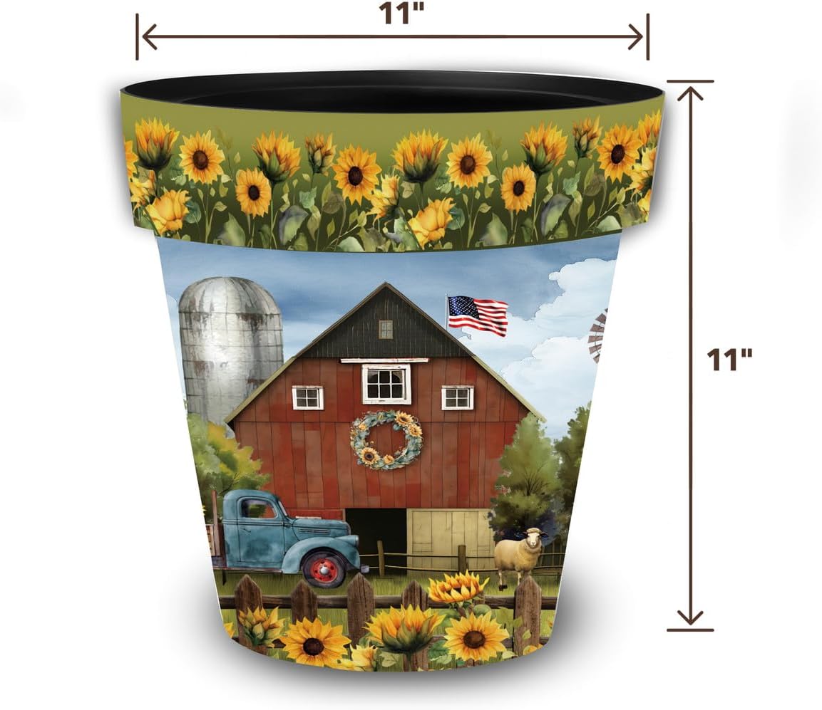 Briarwood Lane Sunflower Barn Medium Planter-VerdiqueGarden