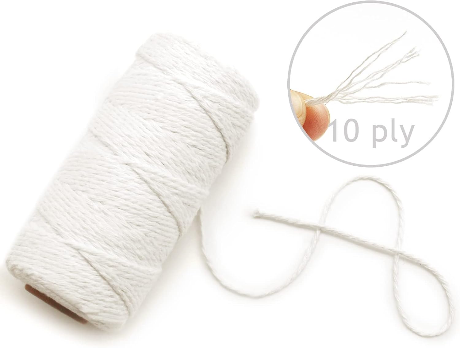 Anvin 984 Feet Cotton Twine Natural Jute Twine Packing Twines Bakers Twine Beige Twine Wrapping Butchers Baking Arts and Crafts Gardening(Pack of 3, 10 Ply 2mm Thick)-VerdiqueGarden