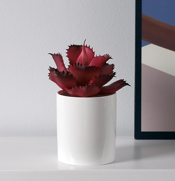 Duovlo Artificial Succulent Plant 5.15 Inch Faux Succulents Agave potatorum Flower Arrangement Craft Wall DIY Materials,Pack of 2 (Rose)-VerdiqueGarden