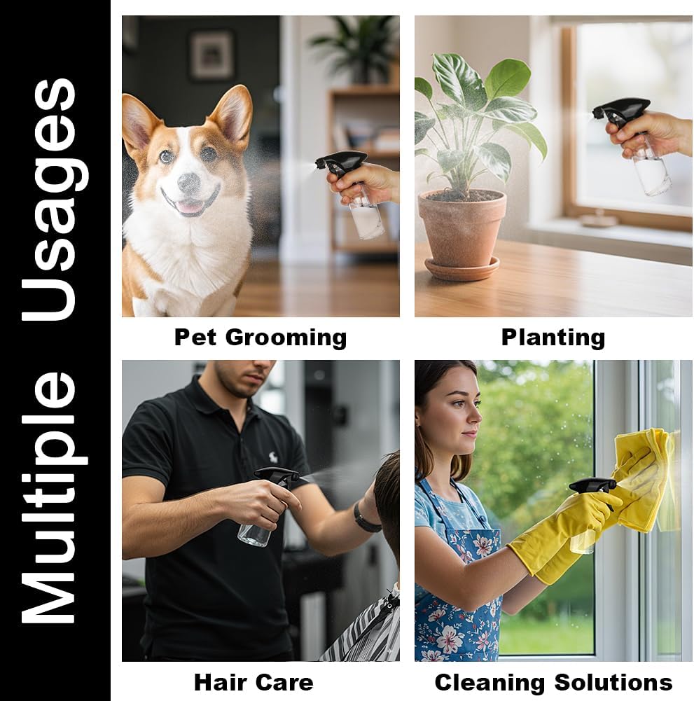 Spray Bottles 4oz/120ml Plastic Small Spray Bottle for Hair Mist/Stream Spraying Heavy Duty Empty Water Spray Bottles for Cleaning Solutions, Plants 2 Pack (Clear)-VerdiqueGarden