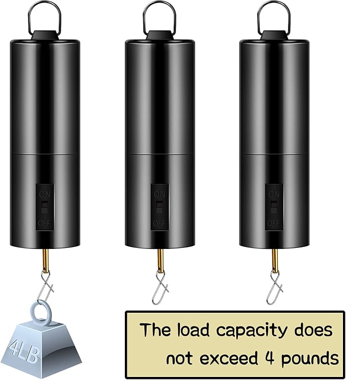 3 Pieces Hanging Black Rotating Motor Wind Spinner Mobile Battery Operated Motor Multi-Purposes Rotatable Hook for Garden Decoration Accessory Supplies-VerdiqueGarden