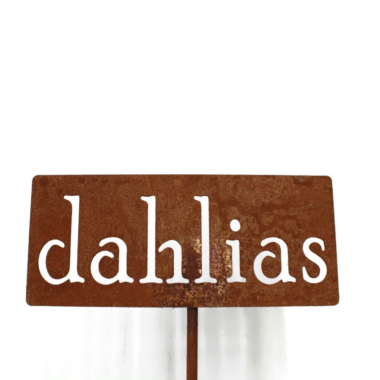 Classic Metal Garden Markers 19 Inches Tall (dahlias, Naturally Rusted)-VerdiqueGarden