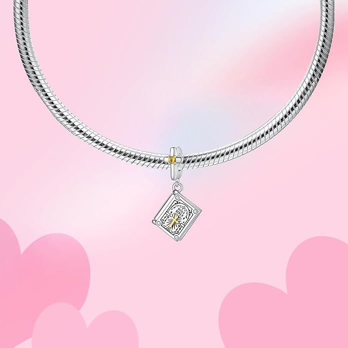 Birthday Fashion Love Heart Dangle Charm 925 Sterling Silver Charms fits Bracelets and Necklace Pendant Bead Charms Jewelry Present for Women Family Friends