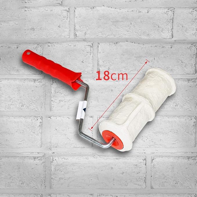 Tookie Embossed Paint Roller, 8 Inch Brick Embossing Roller for Wall Decoration, Art Brush Paint Roller Embossing Cylinder with Rubber Handle for Household DIY Paint Roller Art-VerdiqueGarden