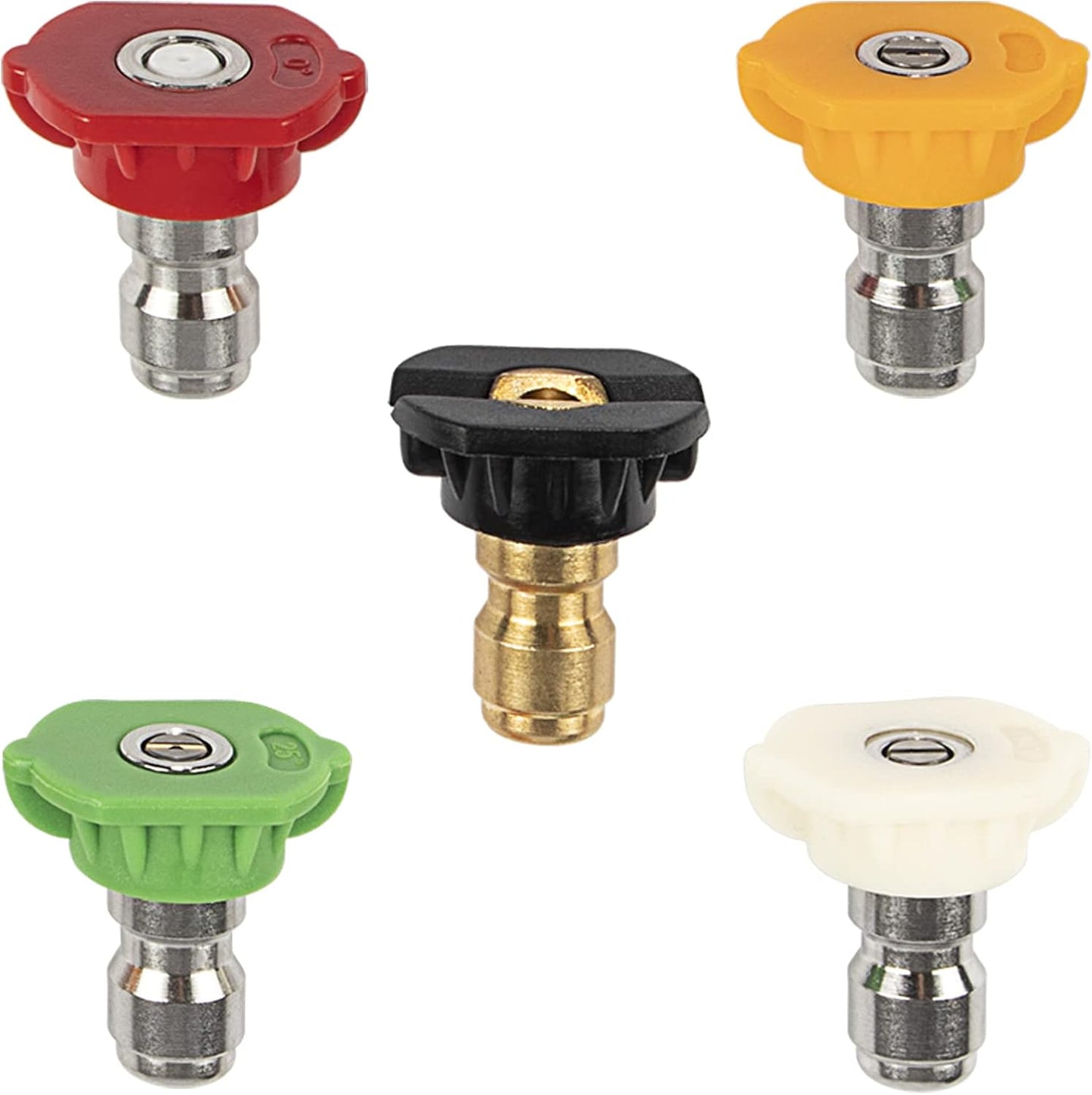 High Pressure Washer Spray Nozzles Tip Set, 5pcs Variety Degrees for Quick Connect, 1/4 Inch Quick Connection, 4000 PSI-VerdiqueGarden