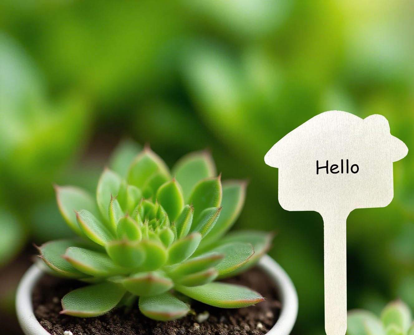 100 Pcs Wood Plant Labels, Natural Wooden Plant Marker Garden Sign Tags, T-Type Garden Markers for Succulents, Herbs, Seedlings, Potted, Flowers, Vegetables (House)-VerdiqueGarden