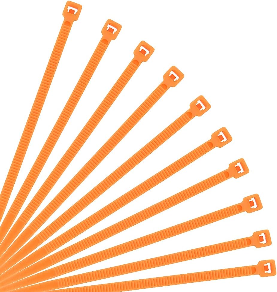 XINGO 10 Inch Cable Zip Ties (500 Pack), 40 Lbs Tensile Strength-Heavy Duty, Self-Locking Nylon Plastic Nylon Wire Ties for indoor and outdoor use(Orange)-VerdiqueGarden