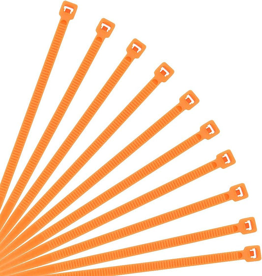 XINGO 10 Inch Cable Zip Ties (500 Pack), 40 Lbs Tensile Strength-Heavy Duty, Self-Locking Nylon Plastic Nylon Wire Ties for indoor and outdoor use(Orange)-VerdiqueGarden