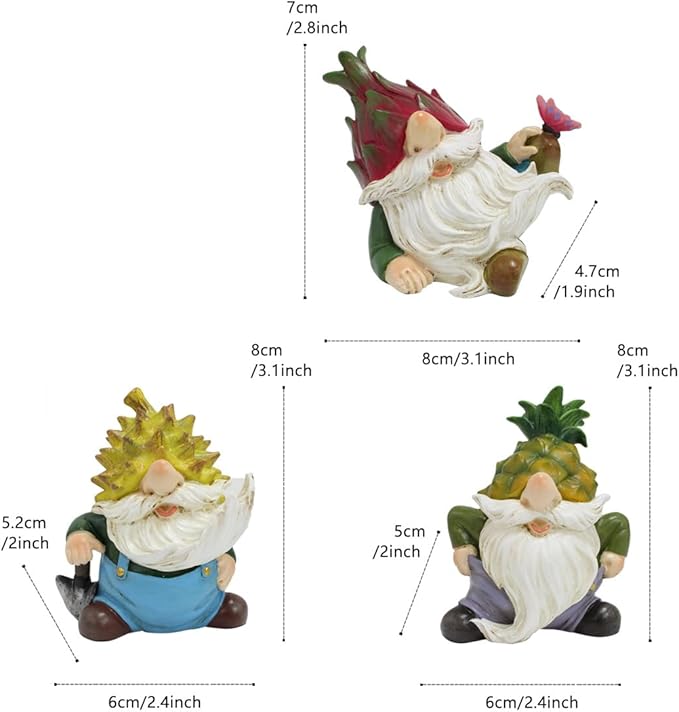 3 PCS Funny Garden Gnome Statues, Creative Resin Dwarf Sculptures, Outdoor Yard Decor, Gnomes Tree Faces for Lawn, Patio, Porch, Miniature Fairy Garden Accessories, Novelty Gift for Indoor/Outdoor Use-VerdiqueGarden