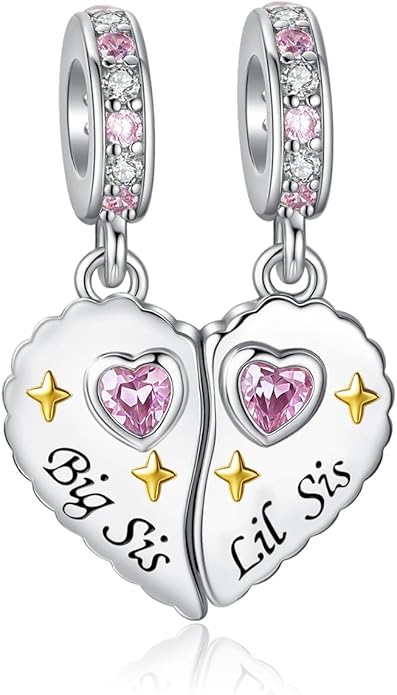 Birthday Fashion Love Heart Dangle Charm 925 Sterling Silver Charms fits Bracelets and Necklace Pendant Bead Charms Jewelry Present for Women Family Friends