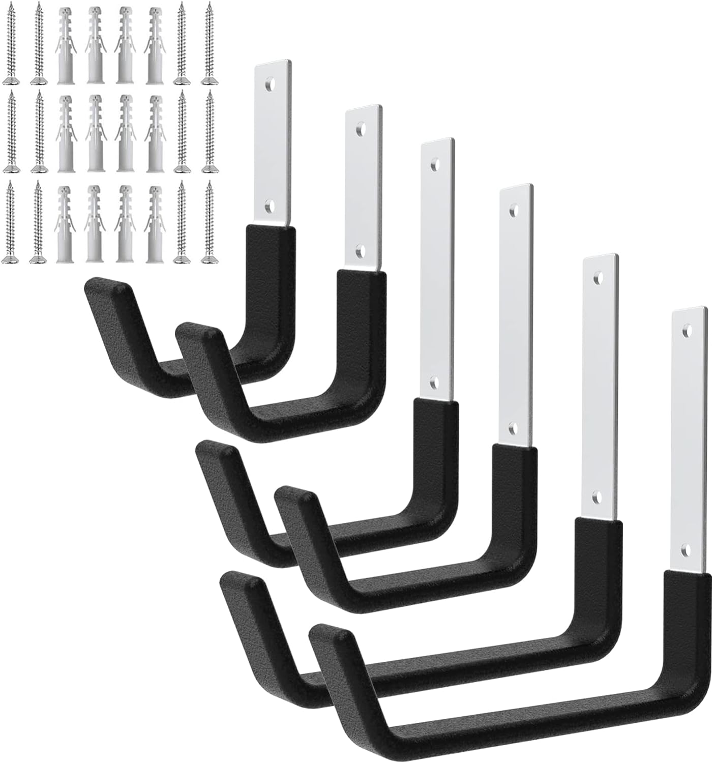 Heavy Duty Utility Hooks for Garage Storage Utility Hooks Wall Mount,Garage Hooks Heavy Duty,Garage Wall Hooks,Hose Holder,Bike Hooks,Ladder Hooks,Leaf Blower Hanger (2S & 2M & 2L)-VerdiqueGarden