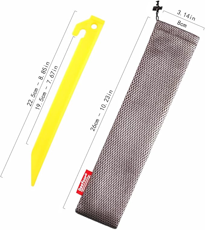 10-Pack Plastic Tent Stakes – 9-Inch Heavy Duty Canopy Anchoring Pegs for Camping, Gardening, Landscaping, Backpacking – Lightweight, Rust-Proof, Reusable Camping Stake-VerdiqueGarden