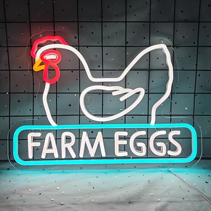 Chicken Coop Neon Sign Chicken Cluck Led Light Up Sign Farm Chicken Coop Farmhouse Kicthen Garden Decor Chicken Coop Sign Birthday Gifts for Family USB Powered Neon Sign,Size15.7*11inch(JWD025)-VerdiqueGarden