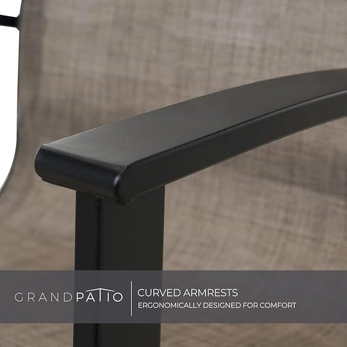 Grand patio Outdoor Swivel Dining Chairs 6-Piece Patio Dining Chair Set Mesh Sling Patio High Back Swivel Rockers, Mixed Coffee-VerdiqueGarden