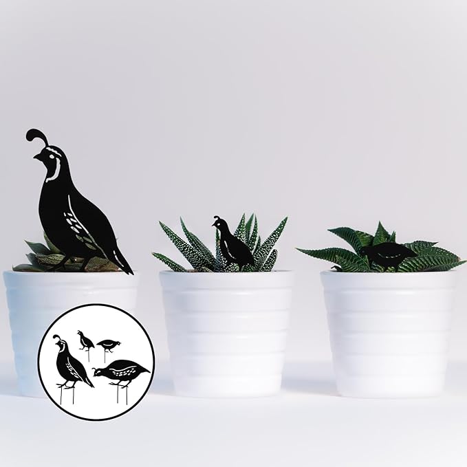 jojofuny 4pcs Garden Quail Stake Bird Yard Art Metal Statue Decor Animals Silhouette Outdoor Decoration Courtyard Ornaments for Lawns Backyard Patio Backyard Pathway-VerdiqueGarden