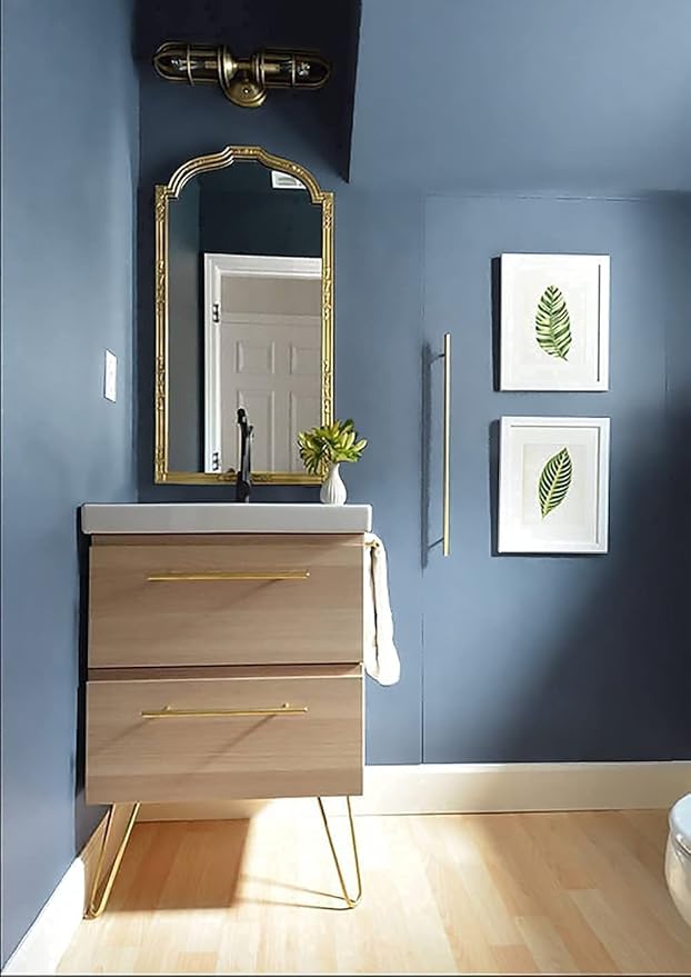 Dimoon 236''x17.7'' Blue Peel and Stick Wallpaper Contact Paper Modern Self Adhesive Wall Paper Removable Renter Friendly Textured Solid Color Shelf Cabinet Vinyl Roll (236''x17.7'',Blue Grey)-VerdiqueGarden