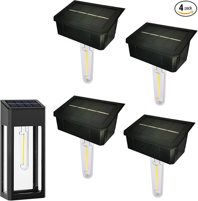 GOODFOEVER 4 Pack Solar Lights for Outdoor Fence and Wall, Waterproof-VerdiqueGarden