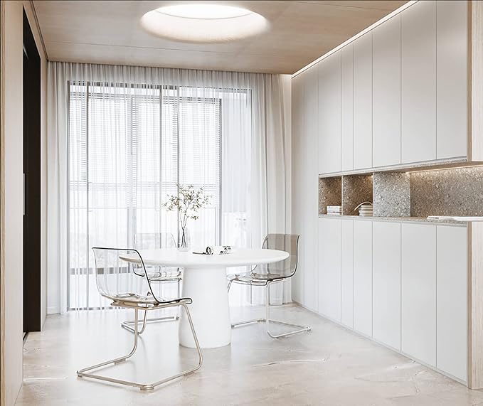 Dimoon 118''x15.7'' White Skin Peel and Stick Wallpaper Contact Paper Modern Self Adhesive Wall Paper Removable Renter Friendly Textured Solid Color Cabinet Vinyl Roll (118''x15.7'',White Skin)-VerdiqueGarden