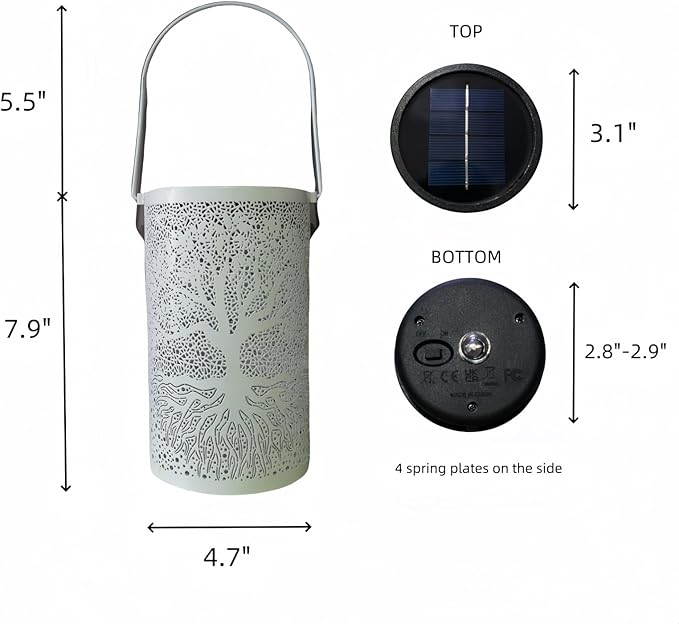 Holiday Decor, The Tree of Life Solar Lantern Outdoor Waterproof, Hanging Solar Light, Weather Resistant, Metal Garden Decor Outdoor, Thanksgiving Christmas Table Decor Indoor, Gifts for Women-VerdiqueGarden