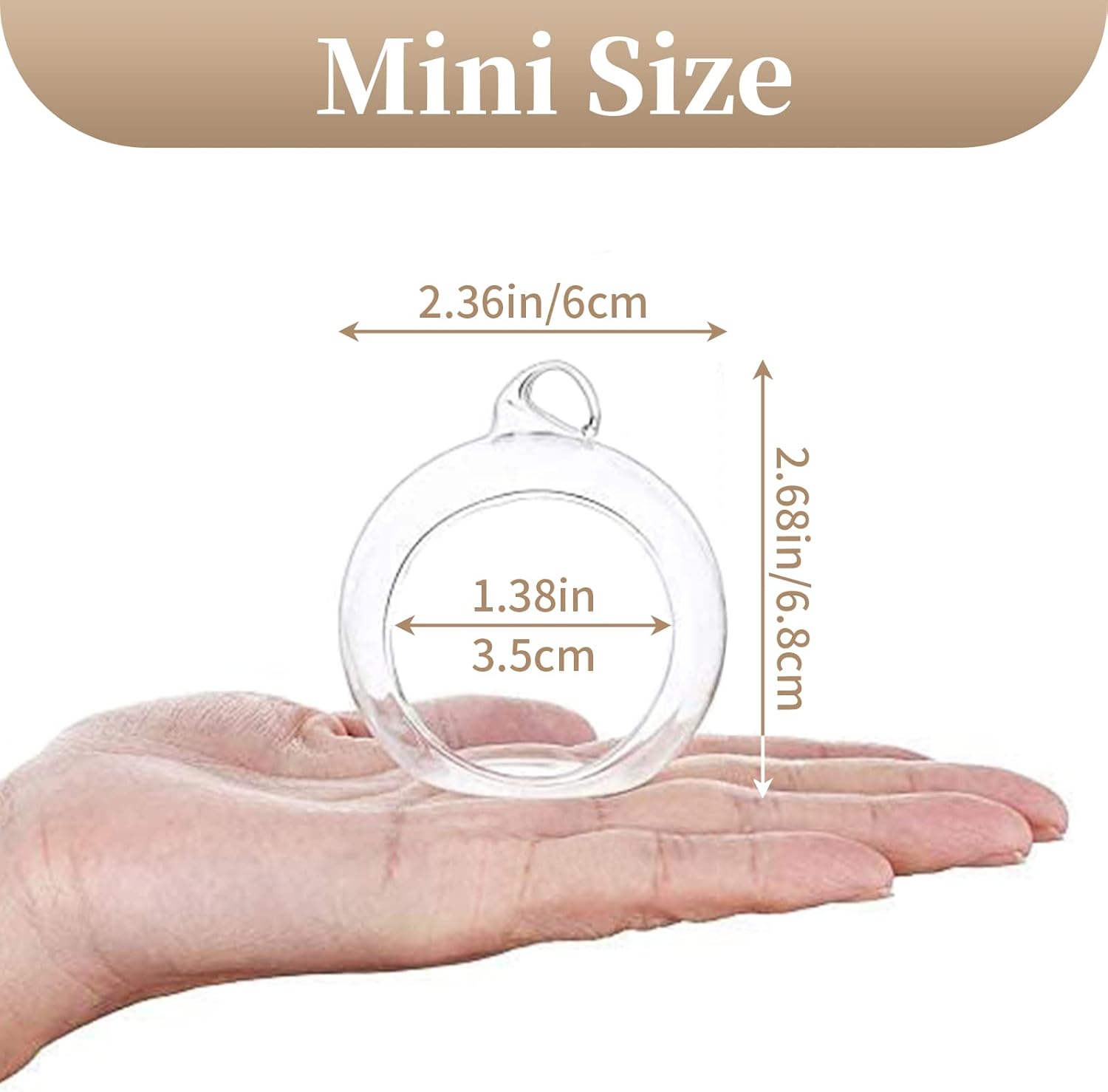 Sziqiqi Hanging Glass Globes Orbs Tea Light Candle Holders fillable with Trinkets for Wedding Ornaments, Wedding Birthday Christmas Party Centerpiece Accessory 2.36inch 100pcs +8 Extra-VerdiqueGarden