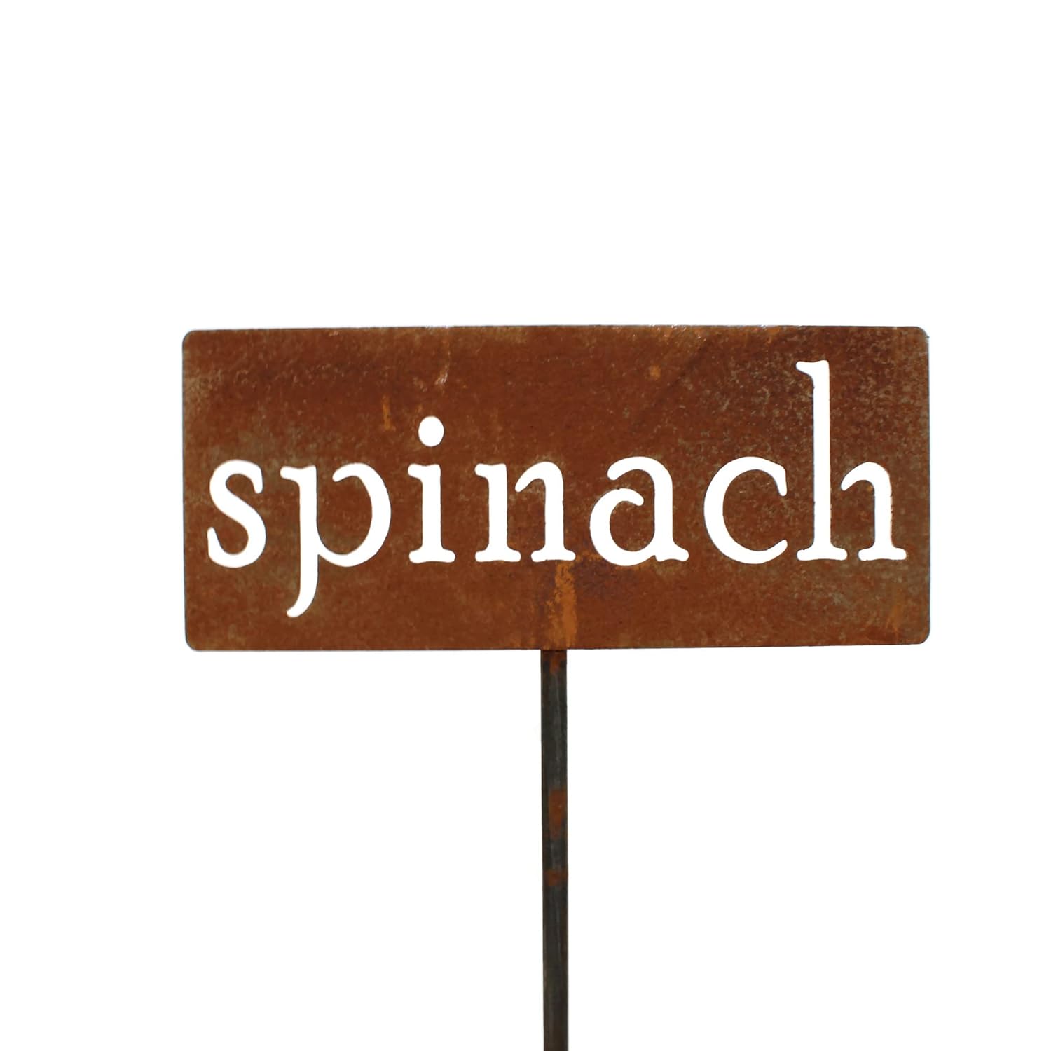 Classic Metal Garden Markers 19 Inches Tall (spinach, Naturally Rusted)-VerdiqueGarden