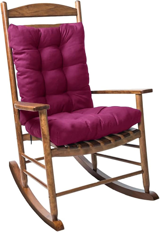 Patio Rocking Chair Cushion, 1 Pack Non Slip Back Chair Cushion High Back Indoor Outdoor Chaise Lounger Cushion Seat Pads, Purple-VerdiqueGarden