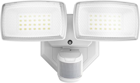 Onforu 32W 2 Head Motion Sensor Outdoor Lights, 3200LM 6500K LED Security Light, Dusk to Dawn, Motion Detector Light for Outside, IP65 Waterproof Flood Lights for Garage, Yard(White)-VerdiqueGarden