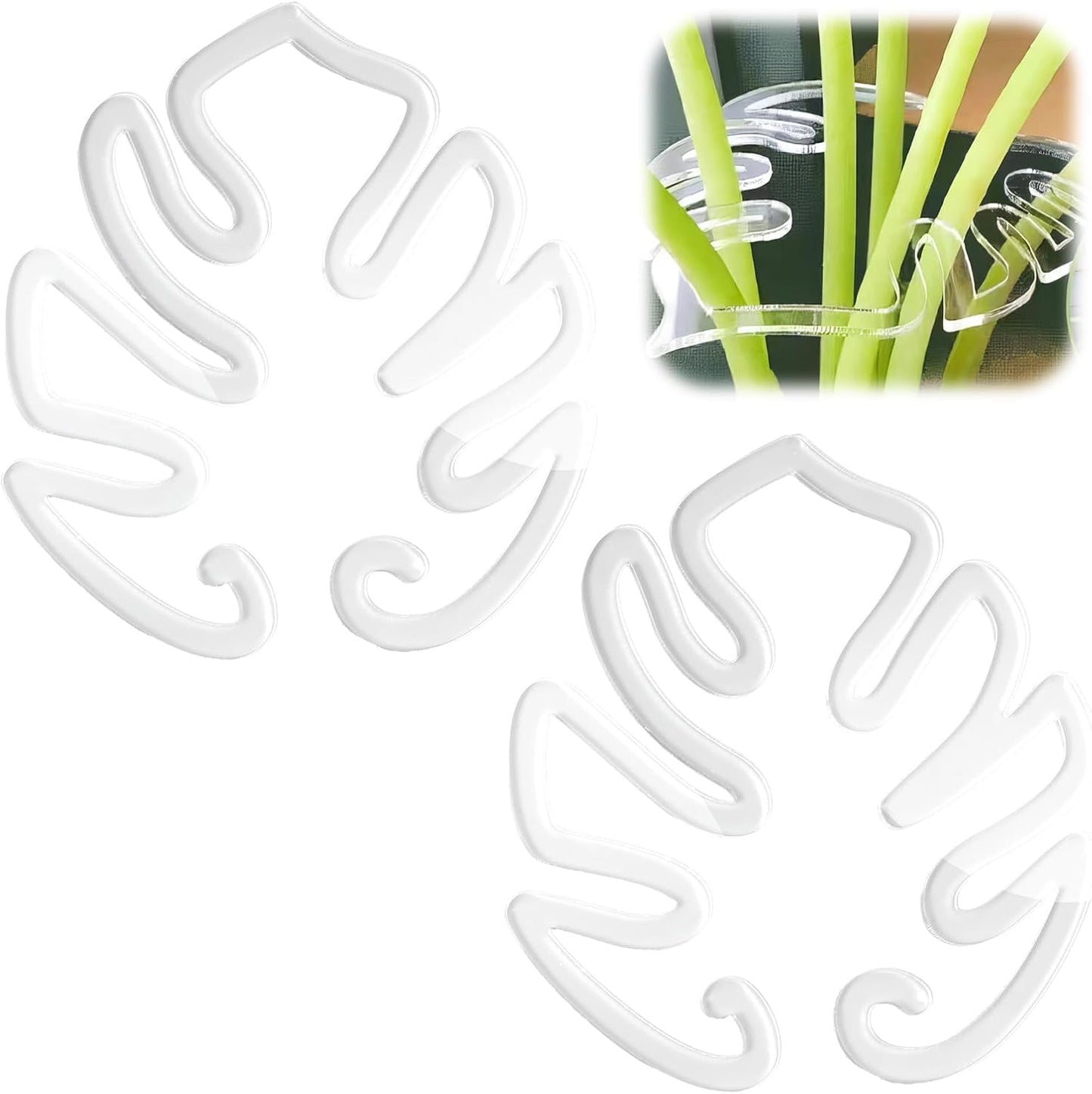 2 Pack Plant Stem Support,Plant Stem Holder, Plastic Monstera Plant Support, Climbing Houseplant Stem Supports Stakes-VerdiqueGarden