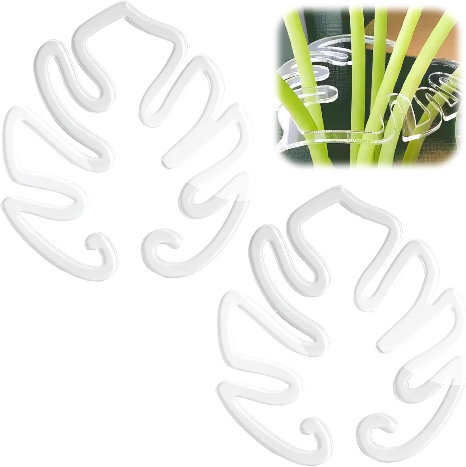 2 Pack Plant Stem Support,Plant Stem Holder, Plastic Monstera Plant Support, Climbing Houseplant Stem Supports Stakes-VerdiqueGarden