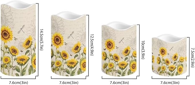 Ystardream Elegant Sunflower Flameless Candles Color Changing LED Candles with Remote Control Battery Candles for Outdoor and Indoor Home and Room Decoration,Backpack Set of 4 Piece-VerdiqueGarden
