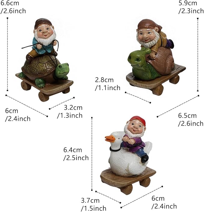 3 PCS Funny Garden Gnome Statues, Creative Resin Dwarf Sculptures, Outdoor Yard Decor, Gnomes Tree Faces for Lawn, Patio, Porch, Miniature Fairy Garden Accessories, Novelty Gift for Indoor/Outdoor Use-VerdiqueGarden