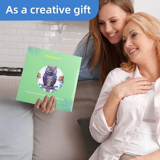 Wind Spinners Outdoor, FACIACC Owl Metal 3D Hanging Garden Decor, 12-inch Stainless Steel Wind Spinner with Tail Spinner, Wind Sculptures for Indoor Patio Lawn Yard, Ornament Gift for Women/Men-VerdiqueGarden