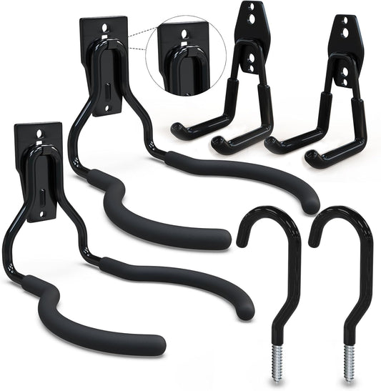 3-H Weed Eater Hanger 2 Pack,2 Garden Hose Holder,2 Screw in Hooks,Utility Weedeater Rack,Tool Hangers for Organizing and Hanging Weed Wacker,Leaf Blower,String Trimmer in Garden-VerdiqueGarden