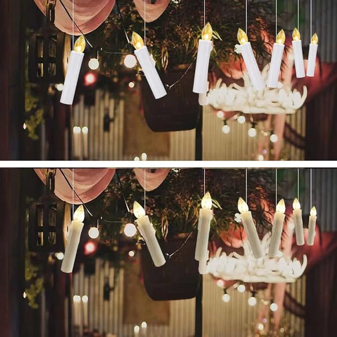 20 PCS Flickering Flameless Window Candle LED Christmas Tree Candle Lights Warm White Battery Operated Electric Taper Candles with Remote Perfect Timer for Home Garden Wedding Parties Decor-VerdiqueGarden