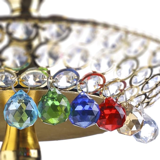 H&D 20mm Multi-Color Crystal Ball Prism Feng Shui Faceted Decorating,Pack of 12-VerdiqueGarden