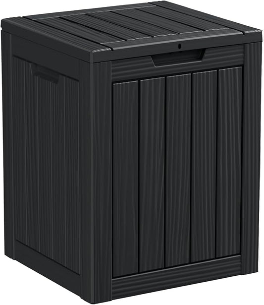 DRATO Deck Boxes, 31 Gallon Outdoor Storage Box for Patio Cushion, Sports Equipment, Garden Tools, Waterproof and UV Resistant, Lockable (Black)-VerdiqueGarden