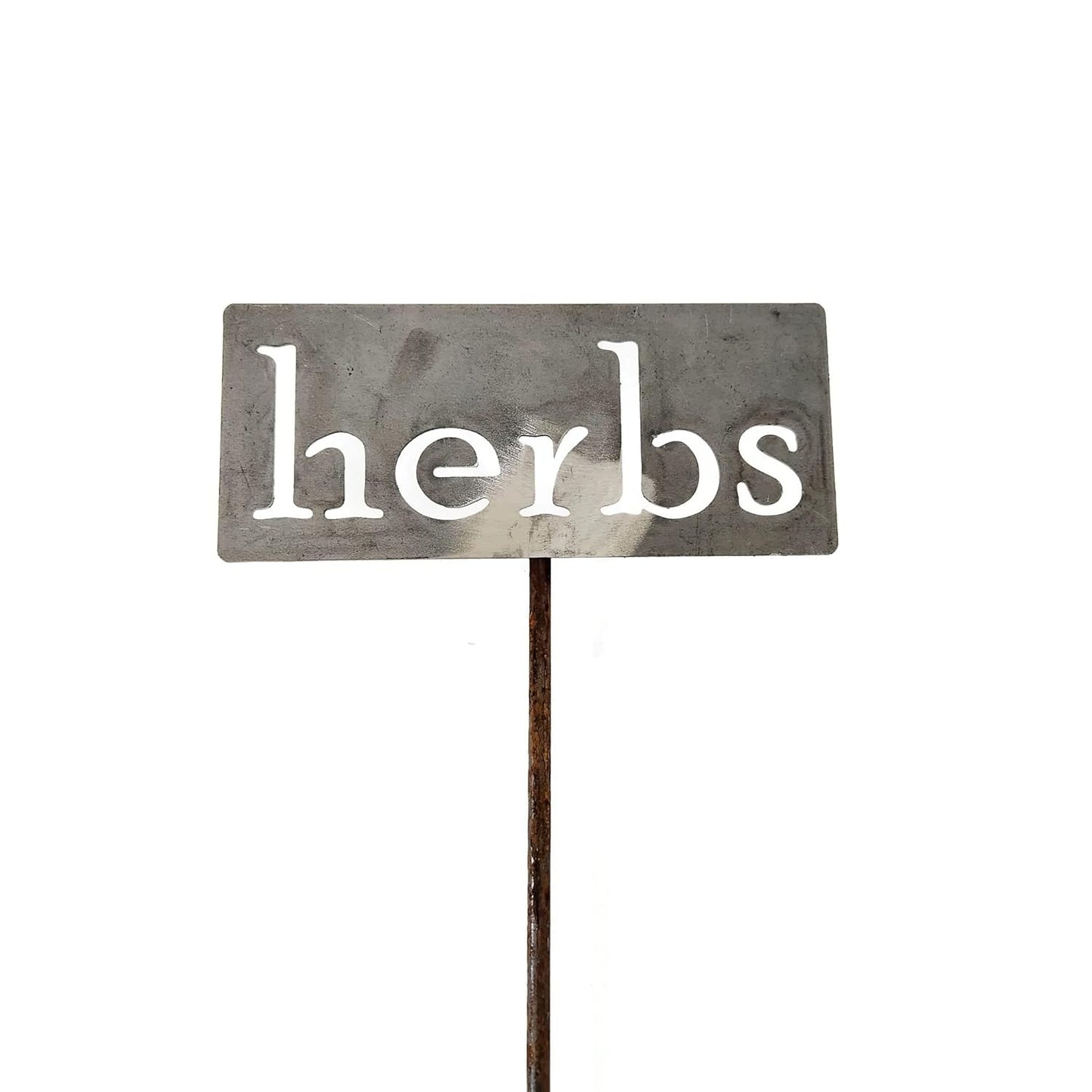 Classic Metal Garden Markers 19 Inches Tall (herbs, Raw, Unfinished Steel (will rust with time))-VerdiqueGarden