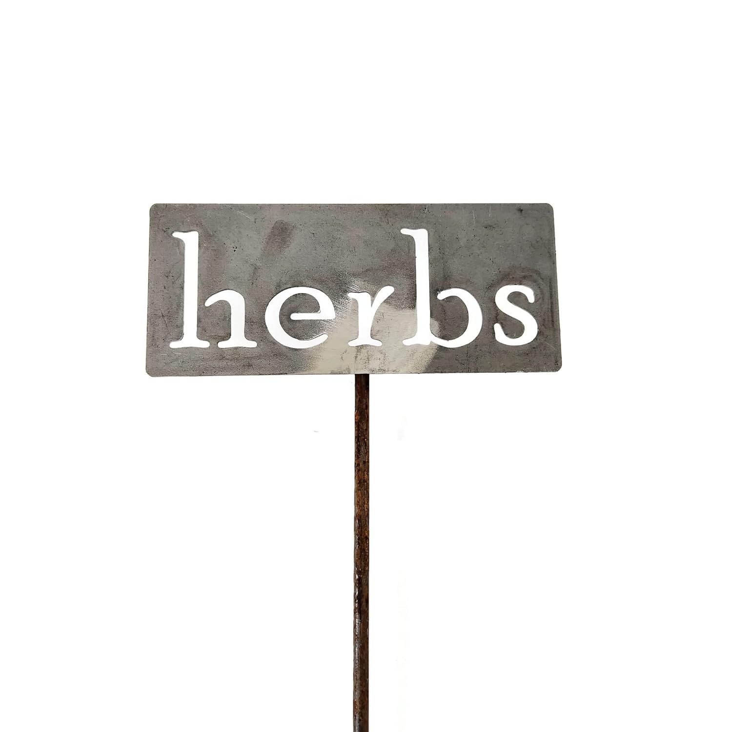 Classic Metal Garden Markers 19 Inches Tall (herbs, Raw, Unfinished Steel (will rust with time))-VerdiqueGarden